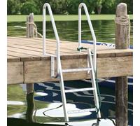 Générique Échelle de Quai 3 marches Argent 58 x 77 x 144 cm Aluminium,Pièces détachées et Accessoires Nautiques,Entrée au Bassin & ancrage,Échelles de bateau-42011356