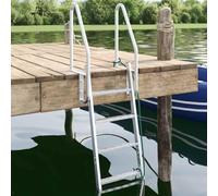 Générique Échelle de Quai 4 marches Argent 58 x 77 x 166 cm Aluminium,Pièces détachées et Accessoires Nautiques,Entrée au Bassin & ancrage,Échelles de bateau-42011357