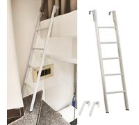 Générique Échelle de Rechange pour lit superposé Loft Home Twin, échelle Courte en métal Blanc avec Support de Sol, échelle pour lit superposé de Camping-Car, Caravane et remorque (165 cm/65
