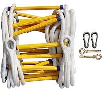 Générique Échelle de Secours Incendie - Échelle de Corde Pliable de 15 m avec Crochets, ignifugée, Outil de Sauvetage sûr pour la Maison et Le Bureau, équipement de sécurité Incendie Portable