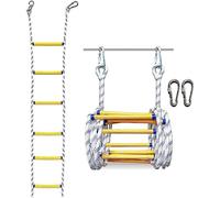 Générique Échelle de Secours Souple de 15 m avec Crochet - Échelle de Sauvetage Multi-usages pour Adultes, Escalade en extérieur, Aires de Jeux - Échelle d'urgence Durable et sûre