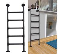 Générique Échelle d'entrée Droite Noire Robuste pour Grenier, échelle d'escalade Universelle pour dortoir, bibliothèque, entrepôt, Pont, Camping-Car, Bateau (190 cm/75 po)