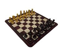 Générique Échiquier Pliable avec Plateau Antidérapant Jeu D'Échecs Ensemble de Pions Jouet Éducatif Rangement Pratique Adapté pour Enfants Adultes Soirées Famil, Échecs En or Brun