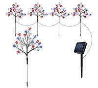 Générique Éclairage Solaire Paysager | Patriotique Crépuscule À L'Aube Étanche,Balises Solaires Rouge-Blanc-Bleu Pour | Pour Propriétaires Paysagistes Jardin Cour Terrasse Entrée