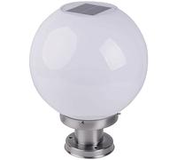 Générique Éclairage solaire sur pilier avec abat-jour globe blanc, lampadaire de 13 cm (5,1 pouces) à fixer un poteau, for entrée ou garage(Width:9.8inch/25cm)