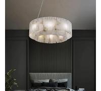 Générique Éclairage suspendu, Lampe à suspension en marbre de cuivre complet lampe française luxe salon salle manger chambre circulaire étude lumière LED(60cm,Neutral light)