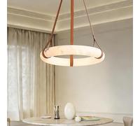 Générique Éclairage suspendu, Lustre circulaire en marbre suspendu au design moderne et minimaliste, luminaire décoratif d'intérieur, idéal for un salon, une Villa, Restaurant ou(D50CM,Neutral Light)
