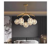 Générique Éclairage suspendu, Lustre LED moderne rond en laiton et verre, personnalisable, for salle à manger, salon, chambre à coucher(Warm White,AD65CM7head)