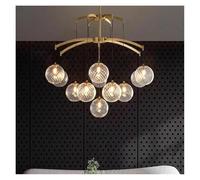 Générique Éclairage suspendu, Lustre LED moderne rond en laiton et verre, personnalisable, for salle à manger, salon, chambre à coucher(Warm White,AD100CM13head)