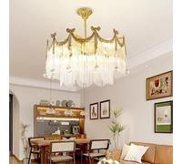 Générique Éclairage suspendu, Plafonnier Led suspendu en cuivre et cristal français, design moderne, luminaire décoratif de plafond, idéal for un salon ou une salle à manger, for cuisine île(D 60cm)