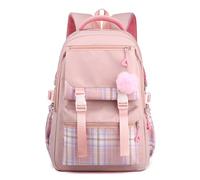 Générique École Primaire Sac à Dos Bandoulière Pour Garçons et Filles École de Campus Cartables à Carreaux pour Enfants Sac d'école Primaire pour Adolescentes (rose)