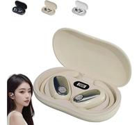 Générique Écouteurs Bluetooth à Oreille Suspendue Sportive, écouteurs Suspendus 5.4 Bluetooth, écouteurs Supra-Auriculaires avec Crochets d'oreille, écouteurs antibruit, étanche Ipx5 (Beige)