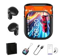 Générique Écouteurs de Traduction NE20, écouteurs sans Fil Bluetooth 5.4 avec écran LED et écran Tactile LCD, étanchéité IPX6, adaptés au Bureau, au Sport et aux études (Black)