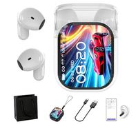 Générique Écouteurs de Traduction NE20, écouteurs sans Fil Bluetooth 5.4 avec écran LED et écran Tactile LCD, étanchéité IPX6, adaptés au Bureau, au Sport et aux études (White)