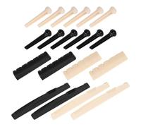 Générique Écrous de Douille de Guitare Acoustique et Chevalet Facile à Installer en Plastique Résistant à L'usure, 4 Sets pour Guitare Folk Adulte Sillet et Chevilles