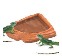 Générique Écuelle Alimentaire pour Tortue,Bassin de Bain pour Gecko - Bac à Eau et Nourriture Imitation Pierre pour Terrarium