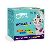 Générique Edgar & Cooper - Pâtée Savoureuse en Morceaux, Variété Poulet Agneau Saumon Dinde, sans Sucres (4x85g) - Le Lot De 2