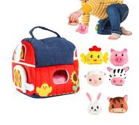Générique Educational Plush Barn Toy, Interactive Developmental Play Set with Mirror Rattle, Perfect for Boys, Girls, Children, Families, Encouraging Motor Skills, Sensory Learning, Imaginative Play