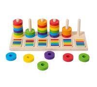 Générique Educational Stack Toys, Wooden Learning Block Set, Color Matching Game with Safe Edges, Wood Puzzle System, Style Play with Bright Finish, Preschool Learning for Kids Home