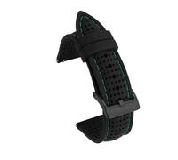 Générique EDVENA Bracelet De Montre De Sport En Silicone Étanche À Dégagement Rapide, 18 Mm, 20 Mm, 22 Mm, 24 Mm, En Caoutchouc Respirant(Black gre line blkBK,18mm)