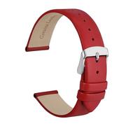Générique EDVENA Bracelet De Montre Élégant En Cuir Véritable 8mm 10mm 12mm 14mm 16mm 18mm 20mm 22mm, Bracelets De Remplacement For Femmes(Red-Silver,12mm)