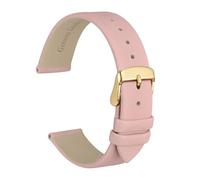 Générique EDVENA Bracelet De Montre Élégant En Cuir Véritable 8mm 10mm 12mm 14mm 16mm 18mm 20mm 22mm, Bracelets De Remplacement For Femmes(Light Pink-Gold,8mm)