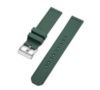 Générique EDVENA Bracelet De Montre En Caoutchouc Fluoré 18 Mm, 20 Mm, 22 Mm, À Dégagement Rapide, For Montres Connectées De Toutes Marques(Green silver,20mm)