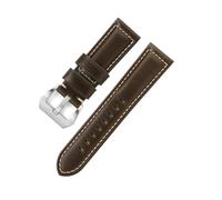 Générique EDVENA Bracelet De Montre En Cuir Véritable Mat 20 Mm, 22 Mm, 24 Mm, 26 Mm, Bracelet De Montre En Cuir De Vachette Ciré À L'huile(Oil Wax Green,20mm)