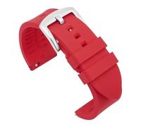 Générique EDVENA Bracelet De Montre En Silicone Compatible Avec Les Bracelets De Montre De Sport Étanches 18 Mm, 19 Mm, 20 Mm, 21 Mm, 22 Mm, 24 Mm, Accessoires For Hommes(Red-silver buckle,21mm)