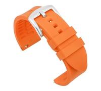 Générique EDVENA Bracelet De Montre En Silicone Compatible Avec Les Bracelets De Montre De Sport Étanches 18 Mm, 19 Mm, 20 Mm, 21 Mm, 22 Mm, 24 Mm, Accessoires For Hommes(Orange-silver buckle,20mm)
