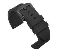 Générique EDVENA Bracelet De Montre En Silicone Compatible Avec Les Bracelets De Montre De Sport Étanches 18 Mm, 19 Mm, 20 Mm, 21 Mm, 22 Mm, 24 Mm, Accessoires For Hommes(Black-black buckle,20mm)