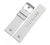 Générique EDVENA Bracelet De Montre Tendance En Cuir Vache Avec Rivet, Compatible Les Modèles Diesel DZ7313, DZ7333, 7322, 7257, 4318, 7348, 7334(White silver buckle,26mm)