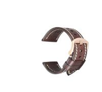 Générique EDVENA Bracelet En Cuir Véritable Fait Main Avec Boucle Papillon(DarkBrown RG Buckle,20mm)