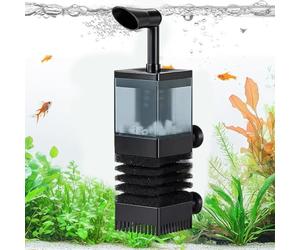 Générique Efficient Waste Remover, Compact Aquarium Skimmer, 5x2 inches Filter with Intake Grid, Authentic Cleaning Accessory, Silent Pump with Anti-Clog Design, Freshwater Tank Skimmer for Families