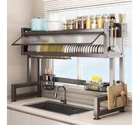 Générique Égouttoir à Vaisselle à Poser sur l'évier, égouttoir à Vaisselle à 3 Niveaux, Grand Organisateur de Rangement pour évier avec Porte Transparente à charnière, pour Assiettes, Verres