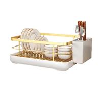 Générique Égouttoir à vaisselle - Organiseur de comptoir de cuisine, système d'égouttoir à vaisselle à 2 niveaux, à ustensiles, base de bac d'égouttement, de rangement peu encombrant, d'