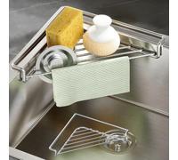 Générique Égouttoir d'angle pour évier de Cuisine, 1 pièce | Étagère d'angle en acier inoxydable, plateau triangulaire pour plan de travail, égouttoir à vaisselle, plateau pour tasses