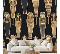 Générique Égypte Ancienne Égyptien Pharaons Papier Peint Intissé Momie Artistique Mural Vintage Égyptien Papier Peint Autocollant Mural 100x70 cm pour Chambre Salle de Bain Salon