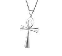 Générique Egyptian Jewelry Men Women Gold Plated Vintage The Key of The Nile Ankh Cross Religious Pendant Necklace (Model 2)