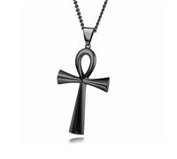 Générique Egyptian Jewelry Men Women Gold Plated Vintage The Key of The Nile Ankh Cross Religious Pendant Necklace (Model 3)