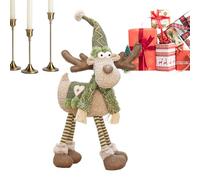 Générique Élan De Noël Aux Longues Pattes, Décorations de Noël Festives avec des Pattes Longues, Figurines d'Élan Décorations de Table, pour Fenêtre Fête Chambre Salon Centre Commercial