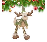 Générique Élan De Noël Aux Longues Pattes - Figurines Décoratives Festives de Noël,Décorations de Table en Peluche,pour Fenêtre Fête Chambre Salon Centre Commercial