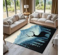 Générique Élan Tapis Chambre Cuisine Bureau 140x200cm, Antidérapant Tapis Cerf Faune Montagne Poil Ras Doux Lavable en Machine pour Decoration Maison X-N7
