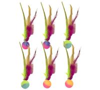 Générique Elastic Cat Balls, Interactive Bouncy Rolling Toys, Feather Cat Play Balls for Exercise, Fun Indoor Entertainment for Kittens, Stimulating Pet Activity for Boredom Relief