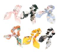 Générique Élastiques à Cheveux 6 Pièces Accessoires pour Coiffure et Maquillage en Tissu et Confortable Plusieurs styles Oreilles de Lapin pour Femmes et Filles Plusieurs styles