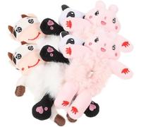 Générique Élastiques à Cheveux Décoration Facile Motifs Animaux Mignons en Peluche Lot de 6 pour Styles D'hiver pour Chignons et Séances Photo