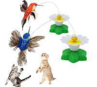 Générique Electric Bird & Butterfly Teasing Cat Toy, Interactive Butterfly Flying Bird Cat Toy, Automatic 360° Rotating Flying Interactive Play (2PCSB)