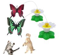 Générique Electric Bird & Butterfly Teasing Cat Toy, Interactive Butterfly Flying Bird Cat Toy, Automatic 360° Rotating Flying Interactive Play (2PCSC)