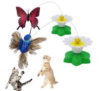 Générique Electric Bird & Butterfly Teasing Cat Toy, Interactive Butterfly Flying Bird Cat Toy, Automatic 360° Rotating Flying Interactive Play (2PCSA)