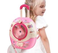 Générique Electric Bunny Toy, Realistic Plush Rabbit Backpack Pet, ABS Interactive Walking Talking Doll with Sounds, for Girls, Boys, on Birthdays, 17x16cm Size